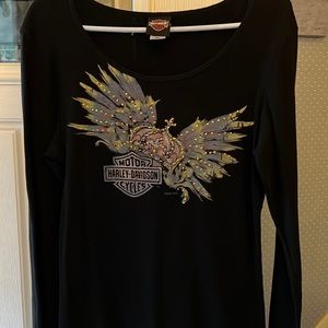 Very pretty HD shirt with lots of bling front bodice.